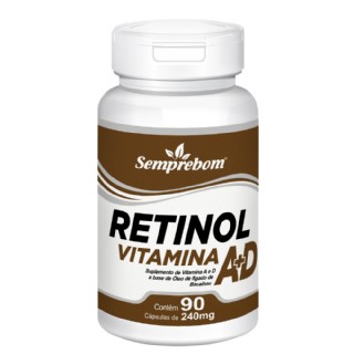 Retinol Vitamina A + D  Semprebom  90 Cap. de 240 mg.